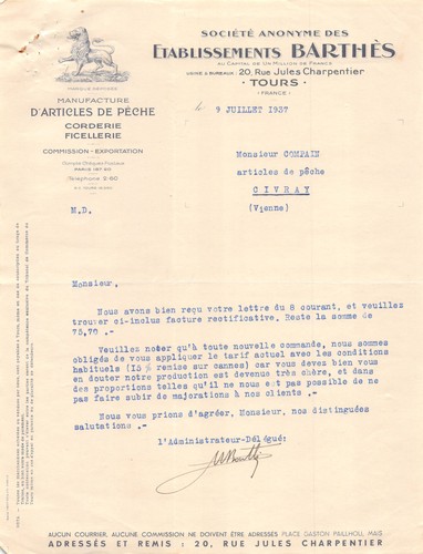 1935 etab barthes articles - ,