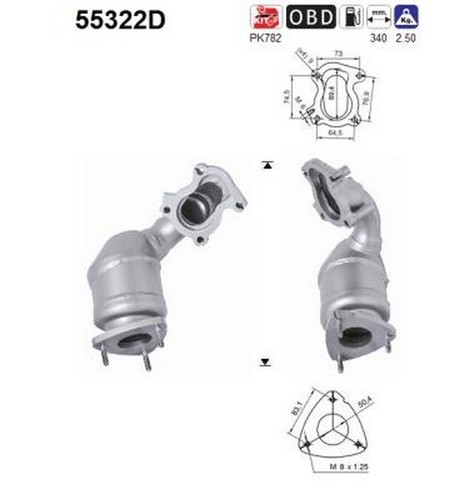 105 catalizzatore per - kw, cv