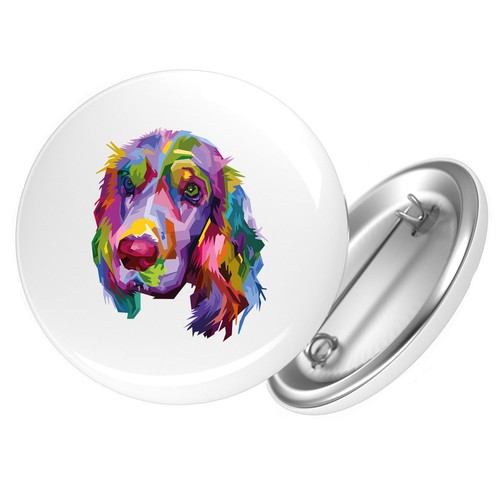 Button cocker spaniel colorful - button,