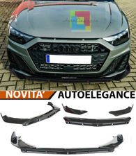 SPLITTER AUDI A1 GB 2018+ LIP NERO LUCIDO SOTTO PARAURTI ABS RS DESIGN 3P .- 00