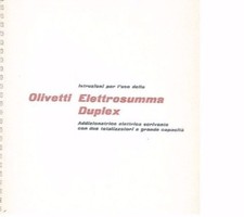 OLIVETTI Manuale d'istruzioni ELETTROSUMMA DUPLEX  copia cartacea in A4 B/N 