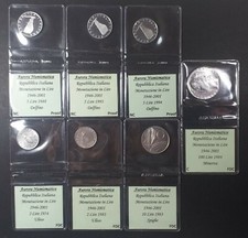 LOTTO 7 MONETE FDC E PROOF 2 - 5 - 10 - 100 LIRE TUTTE SIGILLATE NIP AURORA 