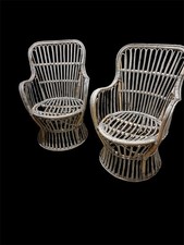 Coppia di poltroncine In Vimini Anni 60