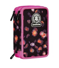 Invicta Astuccio Scuola 3 Zip Fantasy, Rosa e Nero, Triplo Scomparto (D0d)