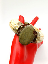 BRACCIALE TRIBALE CON  OSSO E PIETRA NATURALE