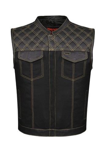 Gilet uomo pelle nera - , denim