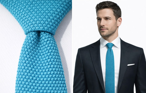 Cravatta uomo azzurra slim - cravatta,
