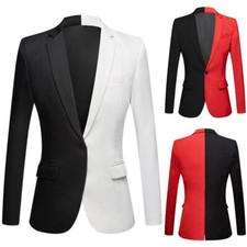 Giacca tuta blazer uomo bicolore spacco cappotto ballo danza spettacolo indumento fantasia