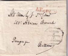 16973-STATO PONTIFICIO, PREF., DA ROMA A PERUGIA POI BETTONA AD ADRIANO BAROCCHI
