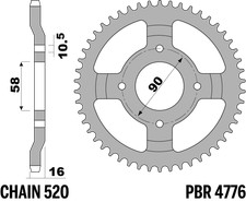 CORONA ACCIAIO C45 43 DENTI