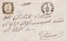 1861 da Petralia Soprana a Palermo con 10 cent Ca Ex collezione Provera