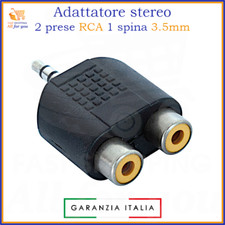 Adattatore sdoppiatore jack rca 3,5 stereo splitter 2 femmina a maschio x audio