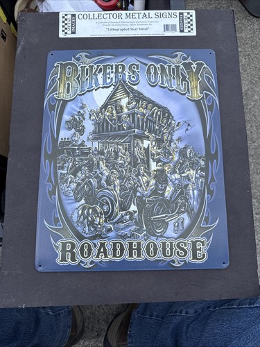 Bikers only roadhouse metal - bikers,
