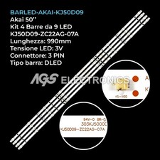 KIT 4 BARRE STRIP 9 LED TV