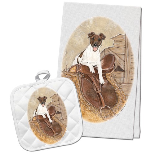 Fox terrier con sella - con,