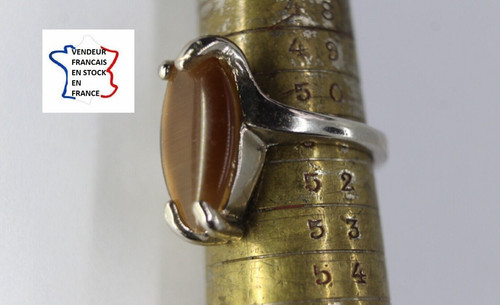 Bague oeil tigre argentée - de, ;argentée