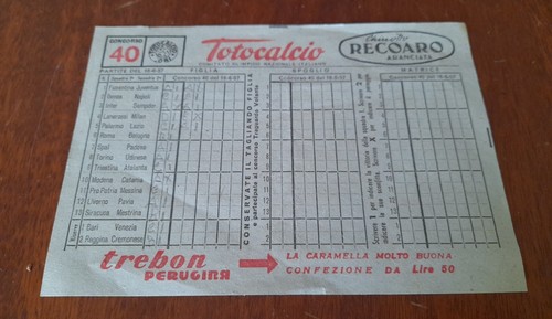 Schedina totocalcio concorso - schedina,