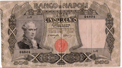 Banconota antica banco - banco, di