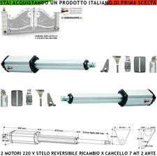 PISTONI REVERSIBILE 220 V CANCELLO ELETTRICO CORSA STELO 600 MM 2 ANTE DA 3,5 MT