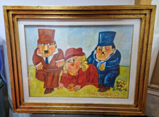 Olio Su Tela Incorniciato - Ugo Tapparini - "Negrieri" 50x70 Incorniciato 90x70