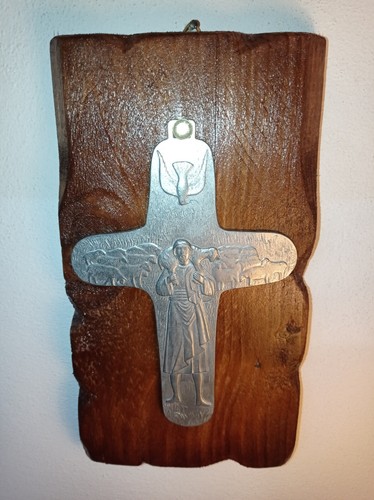Crocefisso metallo legno - crocefisso, in