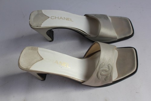 Chanel scarpe raso argento - scarpe,