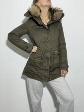 Woolrich giacca invernale giubbino parka parker kaki cappotto taglia XS con pelliccia