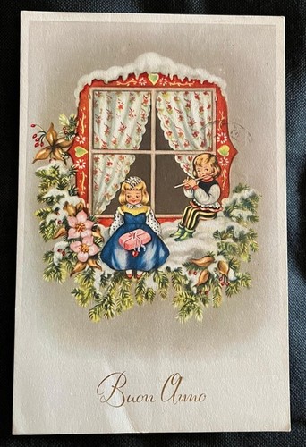 Cartolina buon anno - buon, 1959
