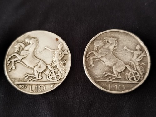 Lire argento anni 1927 - 10,