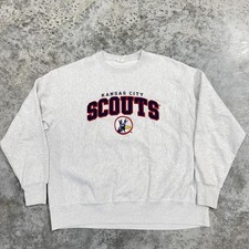 Maglione Kansas City Scouts Uomo 2XL Grigio NHL Hockey Girocollo Tessuto Inverso