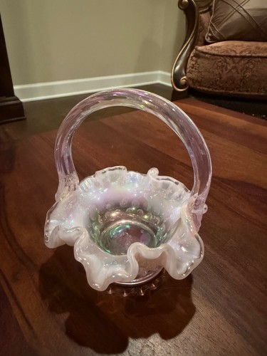Fenton art glass baskets - glass,