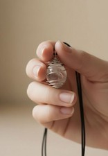  Ciondolo Collana Pietra Naturale pendente Quarzo Ialino Cristallo di Rocca