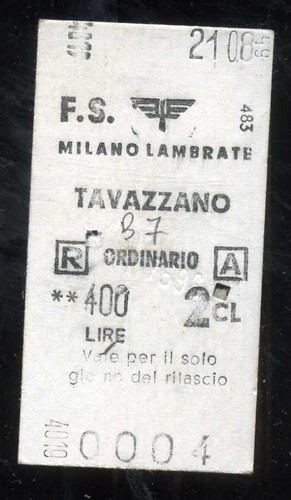 Biglietto treno ferrovia - biglietto,