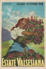 1948 CARTOLINA PUBBLICITARIA ESTATE VALSESIANA MF123156
