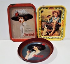3 VASSOI COCA-COLA VINTAGE - PRODUZIONE ANNI '90 -  TRADE MARK REG.