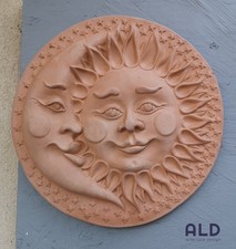 Sole e Luna in terracotta fregio da parete decorazione murale interno esterno