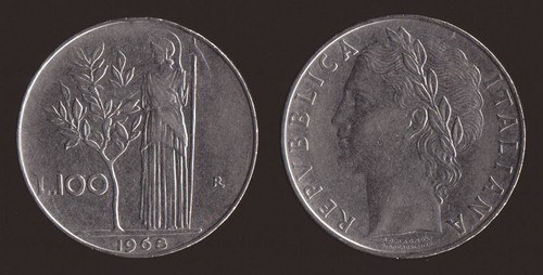 100 lire 1968 - 100,
