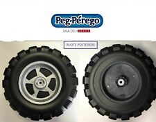 COPPIA RUOTE POSTERIORI AUTO PEG PEREGO GAUCHO GIALLA 12 VOLT