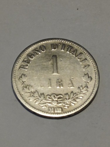 Lira argento 1863 circolata - 1,