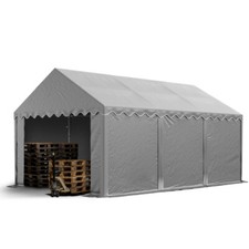 Tendone deposito 3x6 m tenda capanonne PVC 750 N grigio rinforzo perimetrale