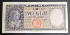1000 LIRE ITALIA TESTINA ORNATA DI PERLE 20/03/1947 BB+ RARA BANCONOTA ITALIANA