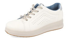 Scarpe Sneakers elastiche Fly Flot 64K87 Z2 pelle bianca zeppa 4 cm