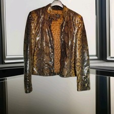 Giubbotto  Casucci In Pelle Marrone Donna Taglia S