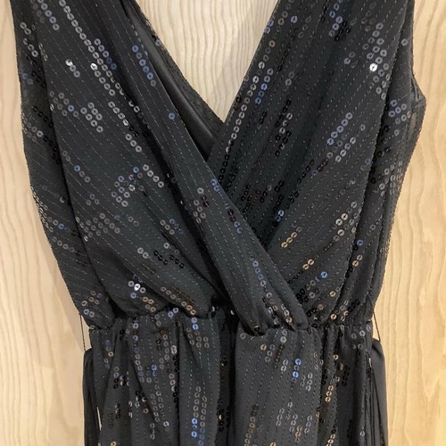 Sleeveless black belted sequin - sleeveless,