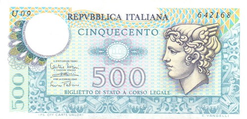 Italia italy 500 lire - italy,