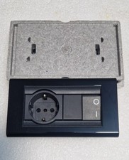 Kit supporto 4 posti 4744N+ placca Nera + bipolare bticino living classic origin