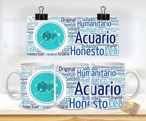 Tazza latte acquario zodiaco - latte,