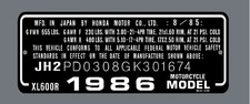 Honda xl600r headtube tag - honda,