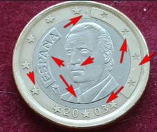 Moneta rara 1 Euro Spagna 2003