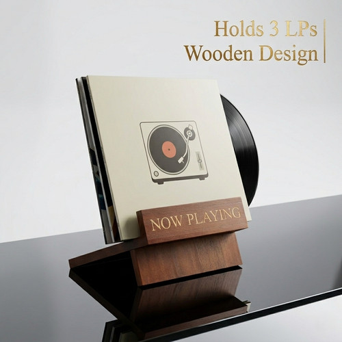 Wood vinyl record - record, stand
